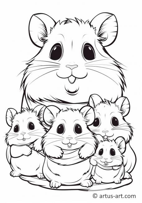 Page de coloriage de hamsters mignons